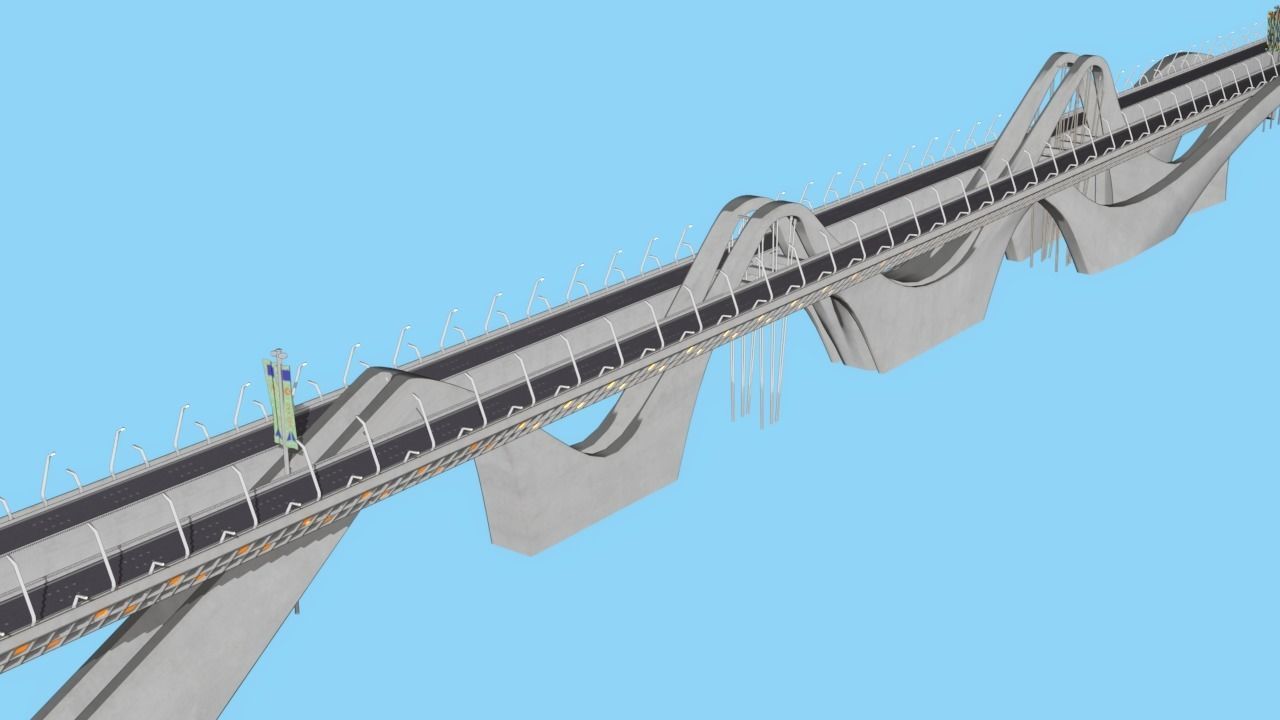 Sheikh Zayed Bridge Low-poly 3D model_7