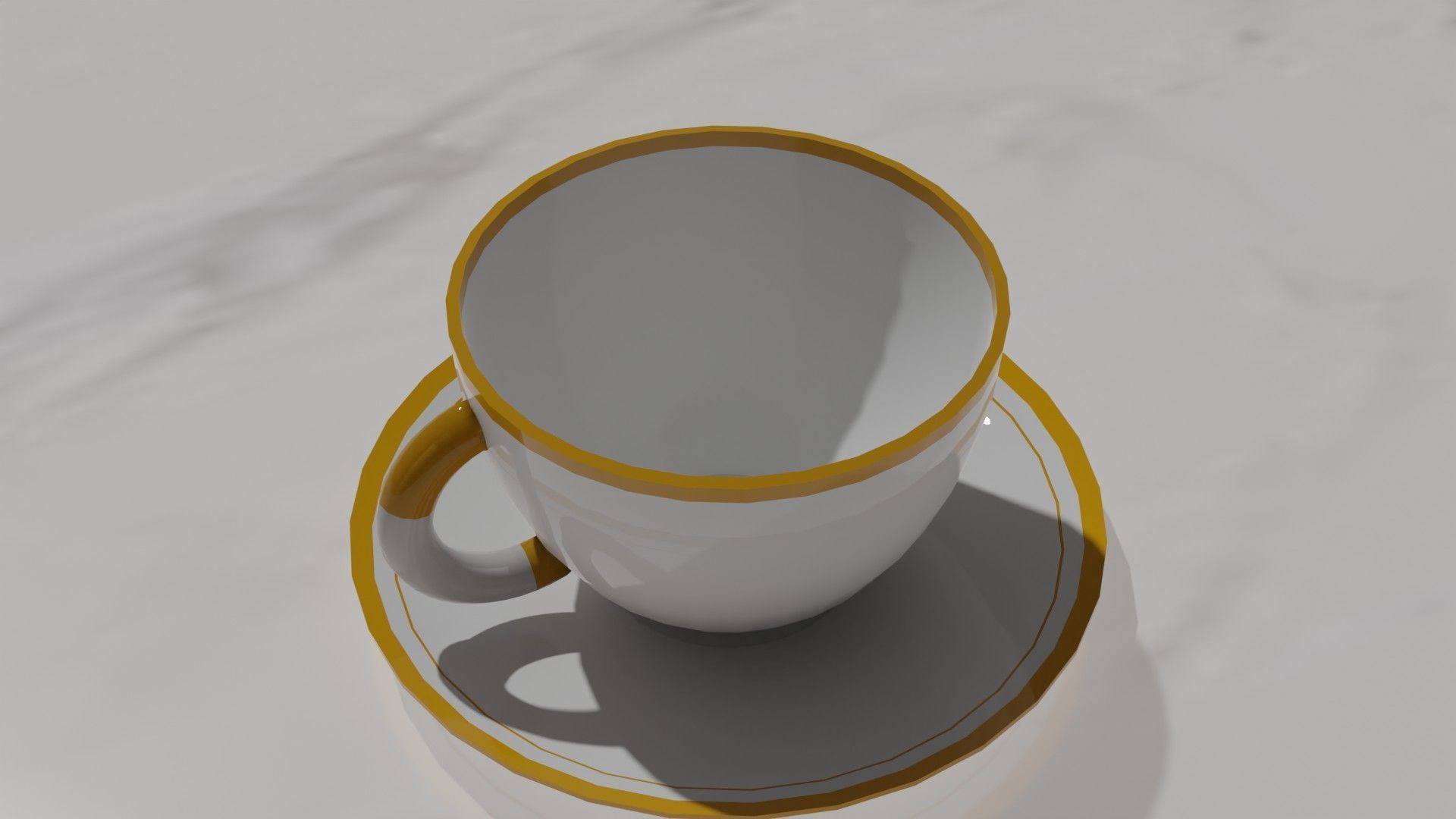 Cup Plate Type 1 Low-poly 3D model_5
