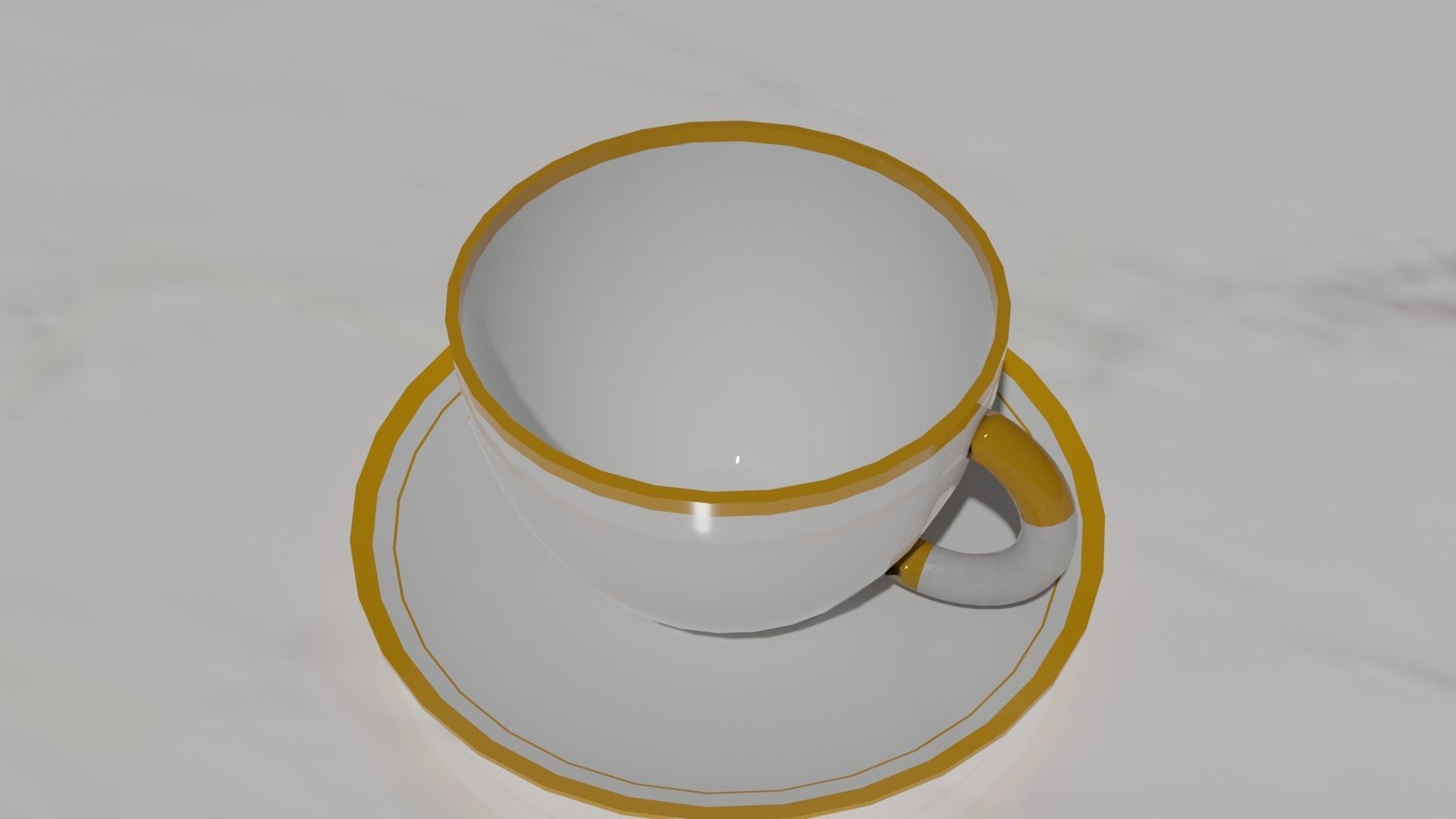 Cup Plate Type 1 Low-poly 3D model_3
