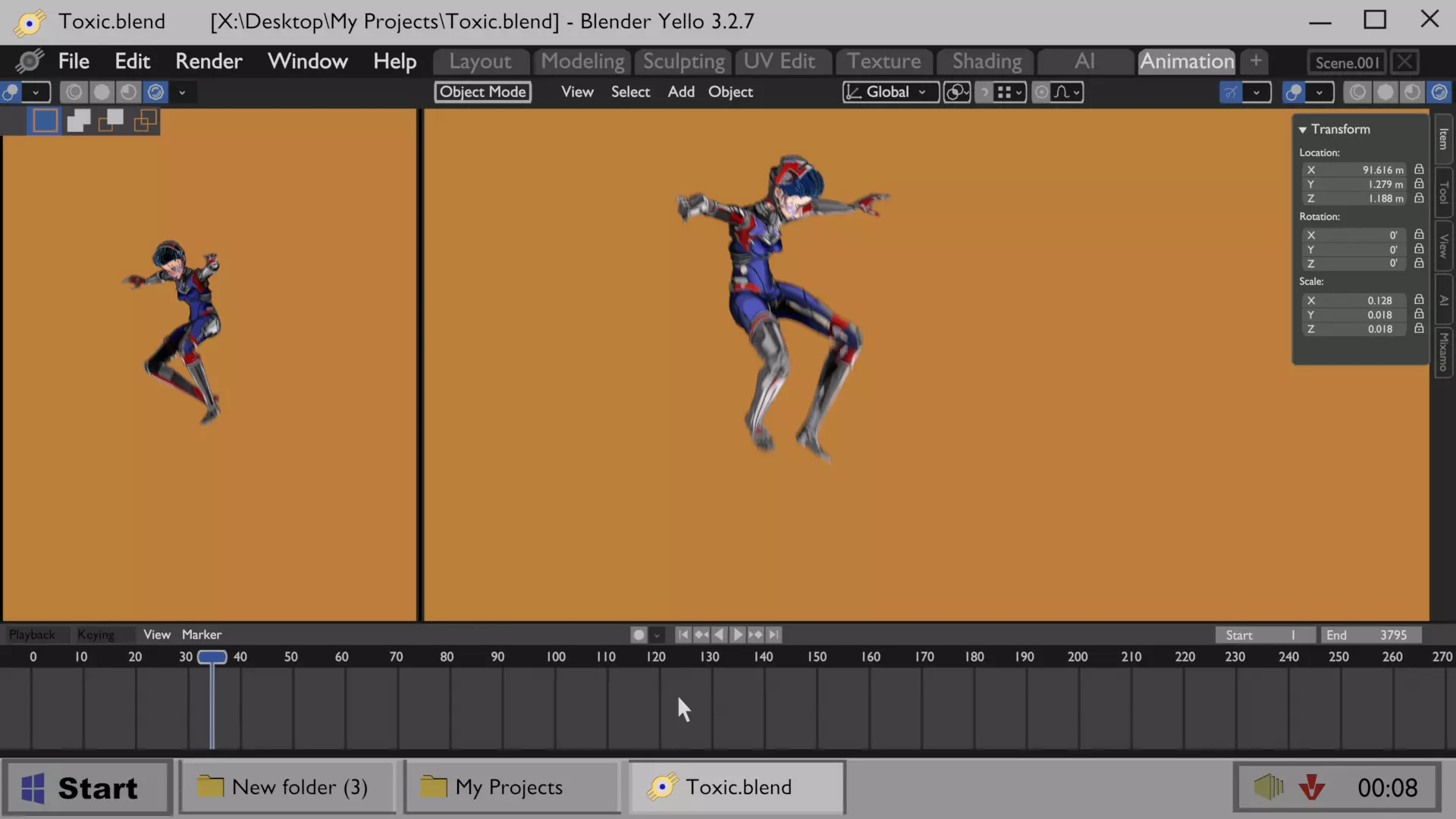 Asymmetric Robotic Characters Cyborg Girl Pack Low-poly 3D model_53