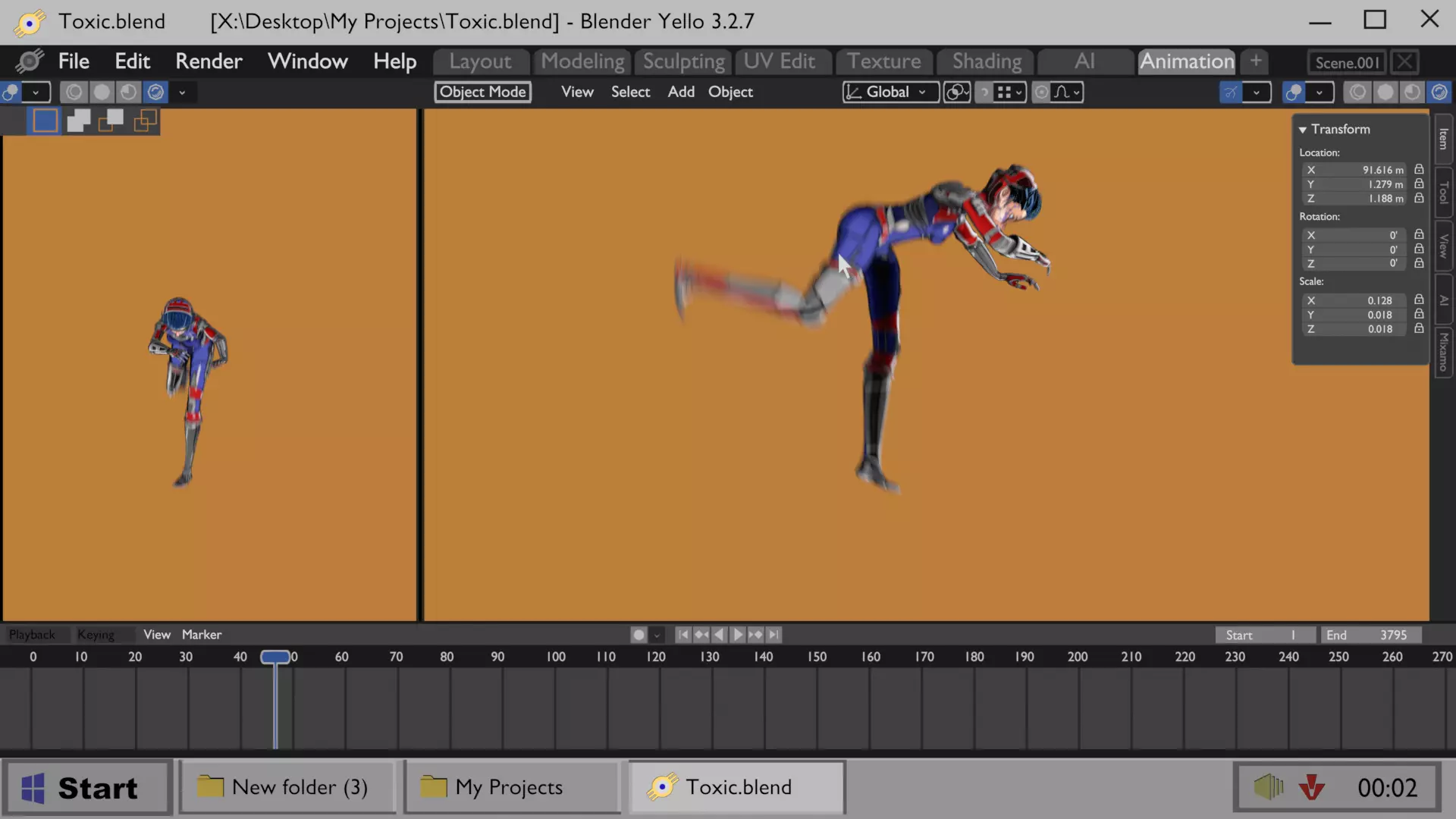 Asymmetric Robotic Characters Cyborg Girl Pack Low-poly 3D model_51