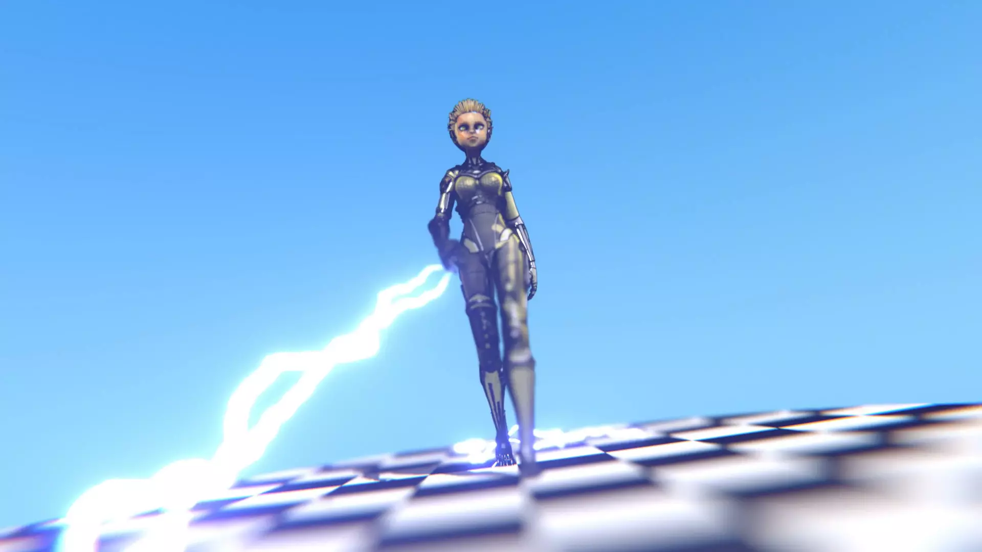 Asymmetric Robotic Characters Cyborg Girl Pack Low-poly 3D model_72