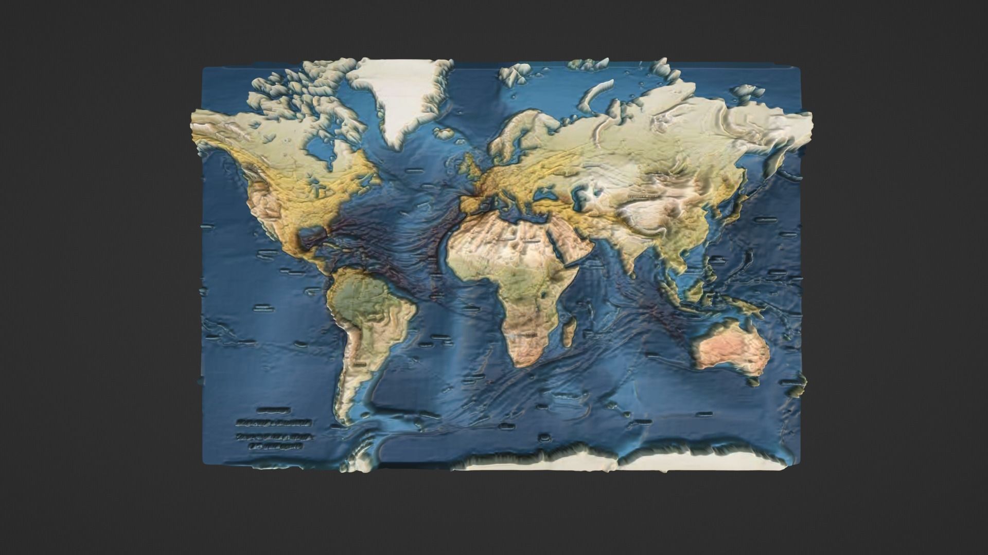 World Map Topography Low-poly 3D model_3