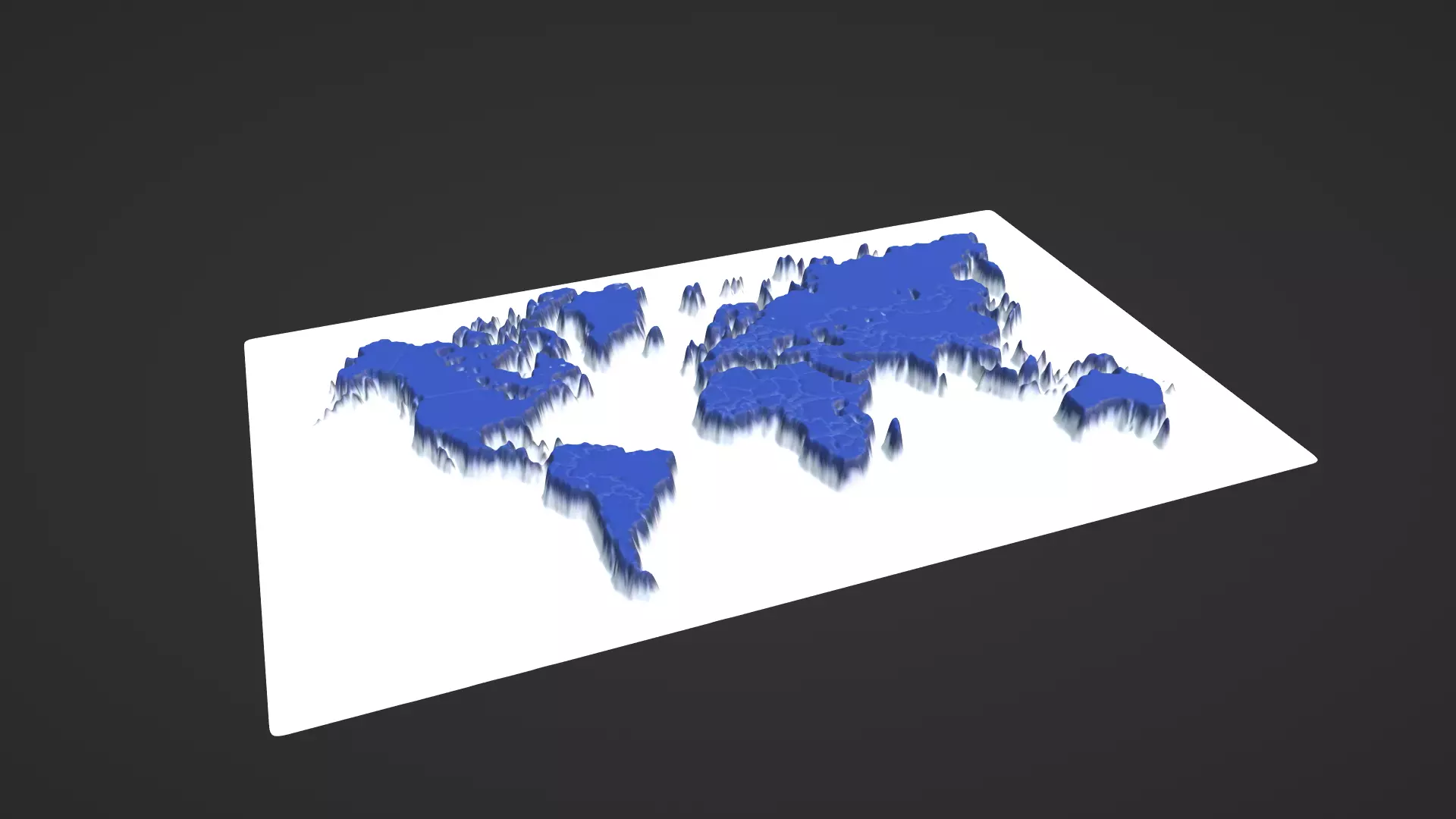 World Map Topography Low-poly 3D model_0
