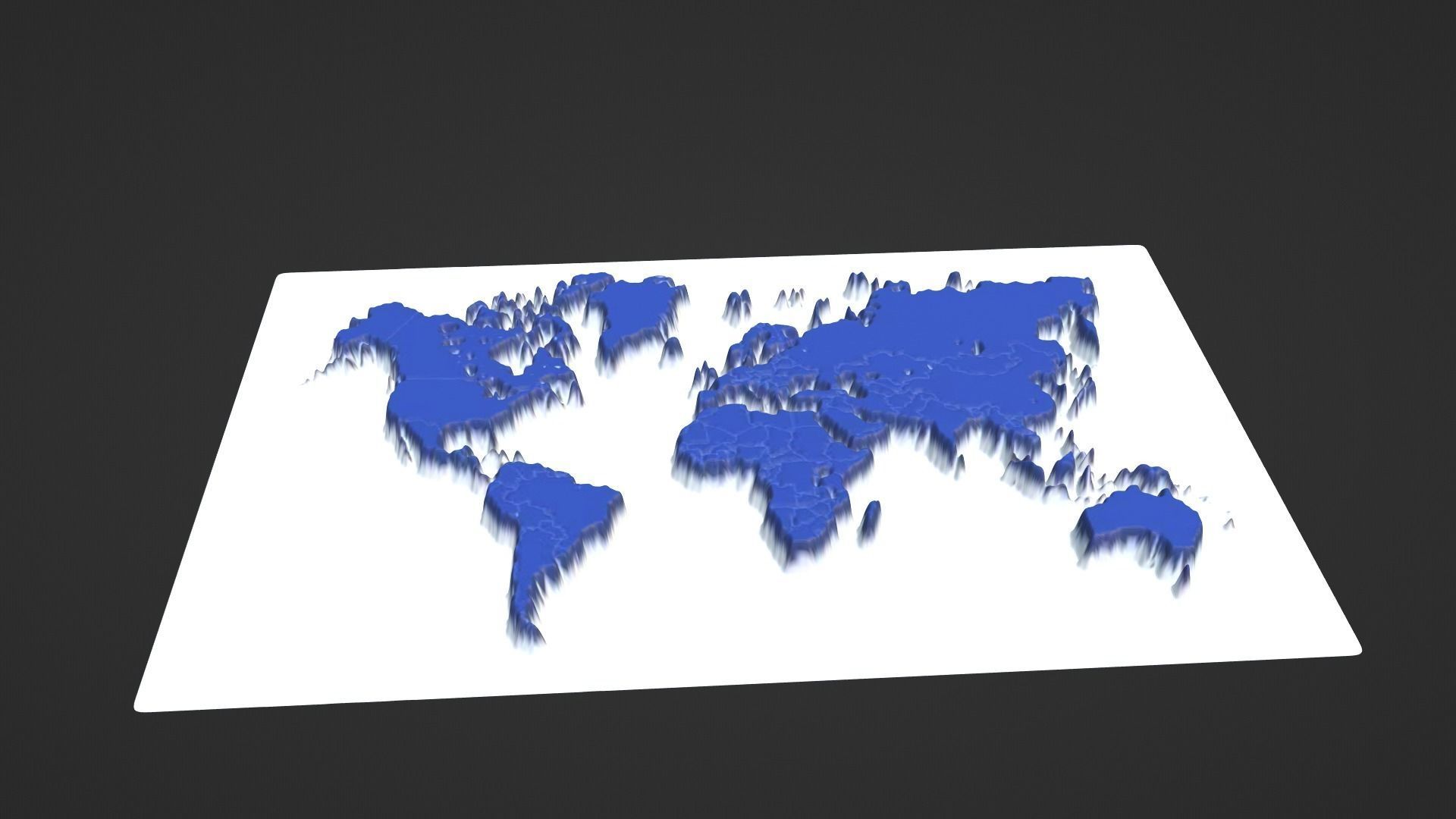 World Map Topography Low-poly 3D model_6
