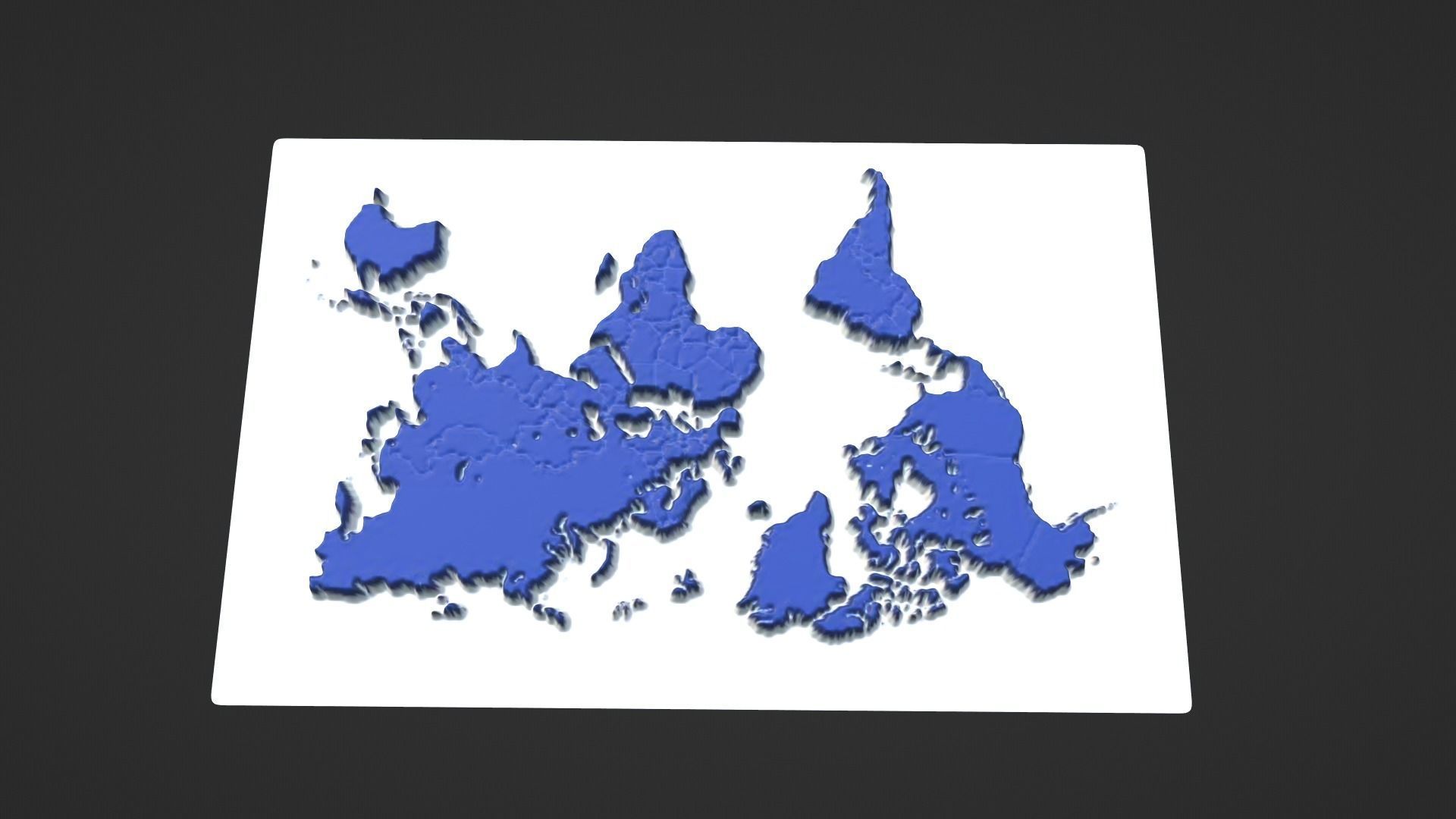 World Map Topography Low-poly 3D model_7