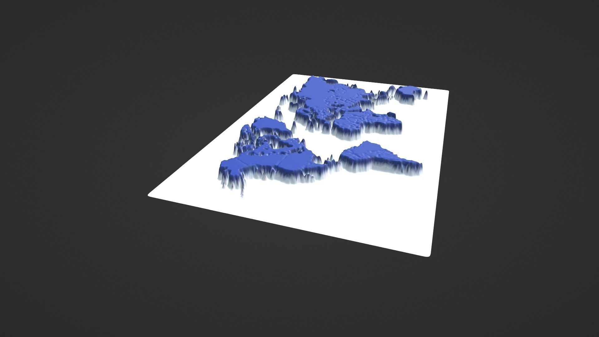 World Map Topography Low-poly 3D model_4