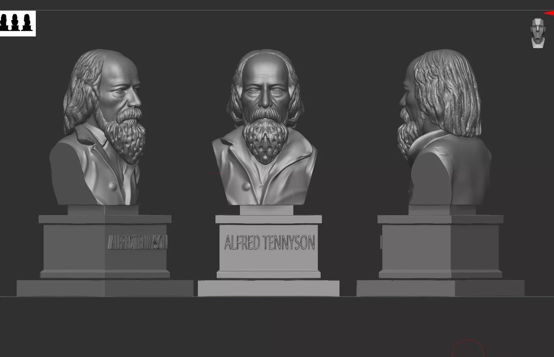 Alfred Tennyson 3D print model_0