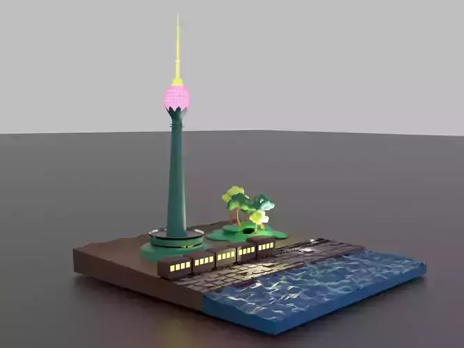 3D Lotus Tower SriLanka model 
