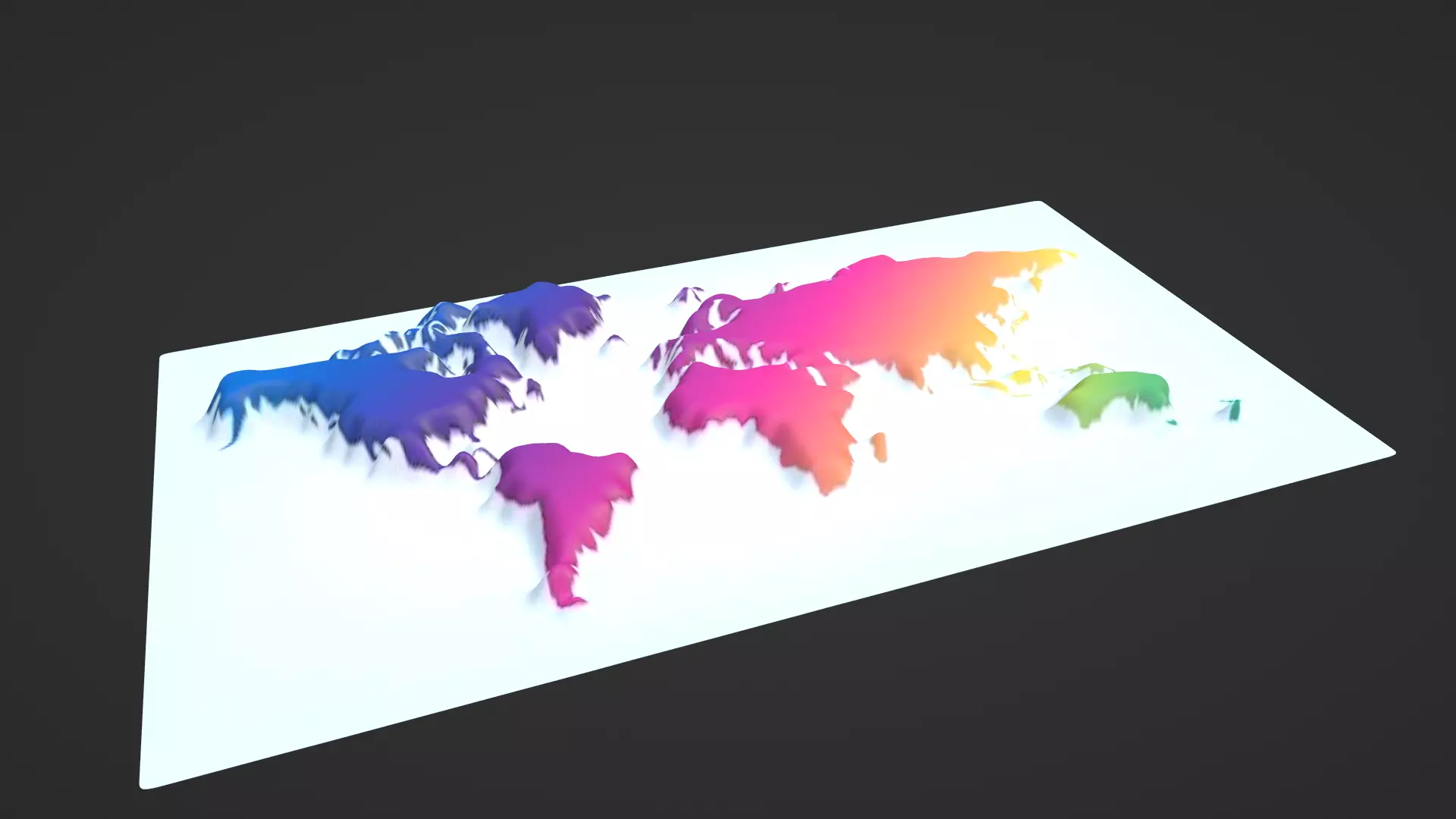 World Map Topography Low-poly 3D model