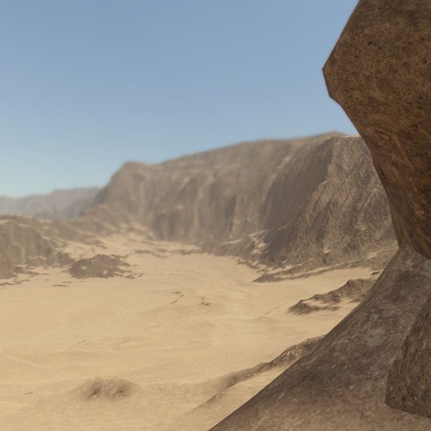 PBR Desert Landscape Low-poly 3D model_1