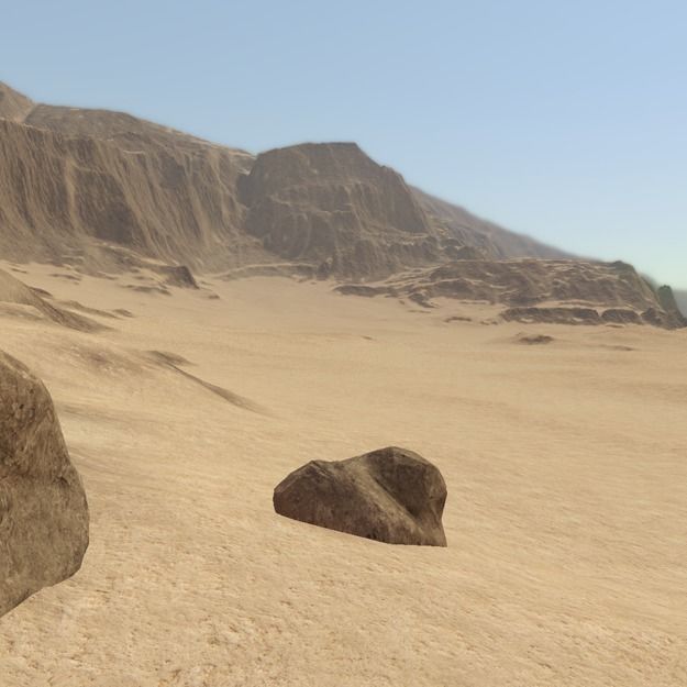 PBR Desert Landscape Low-poly 3D model_2