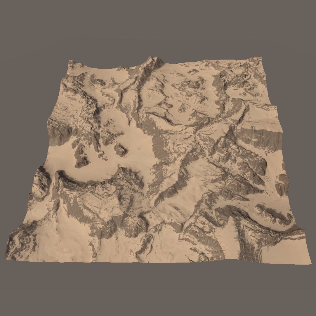 PBR Desert Landscape Low-poly 3D model_3