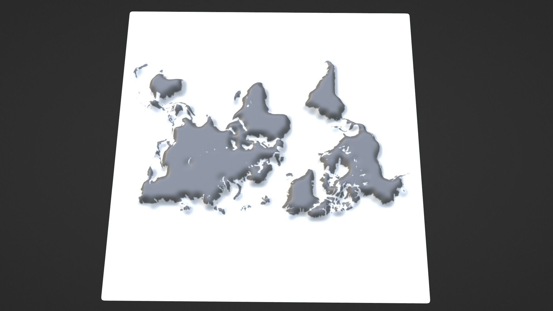 World Map Topography Low-poly 3D model_7