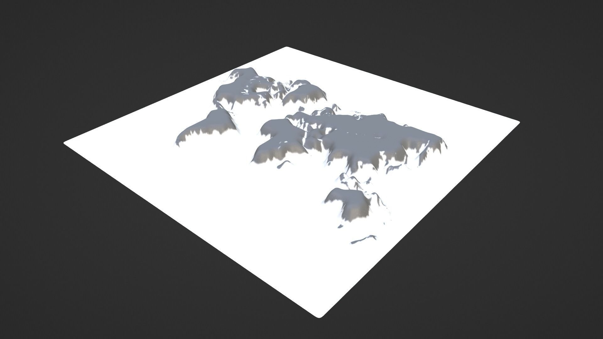 World Map Topography Low-poly 3D model_2