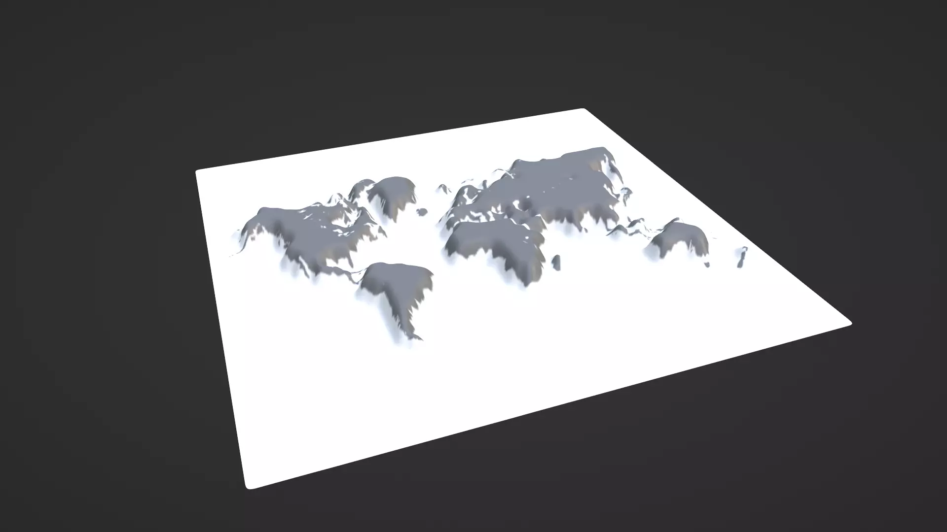 World Map Topography Low-poly 3D model_0