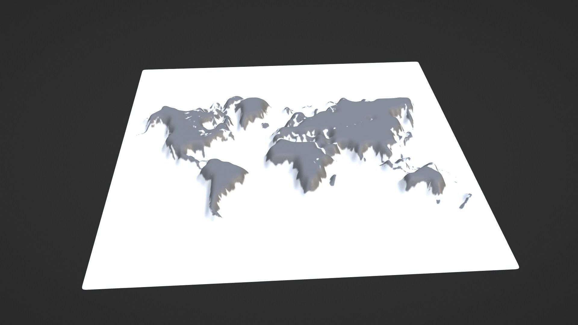 World Map Topography Low-poly 3D model_6