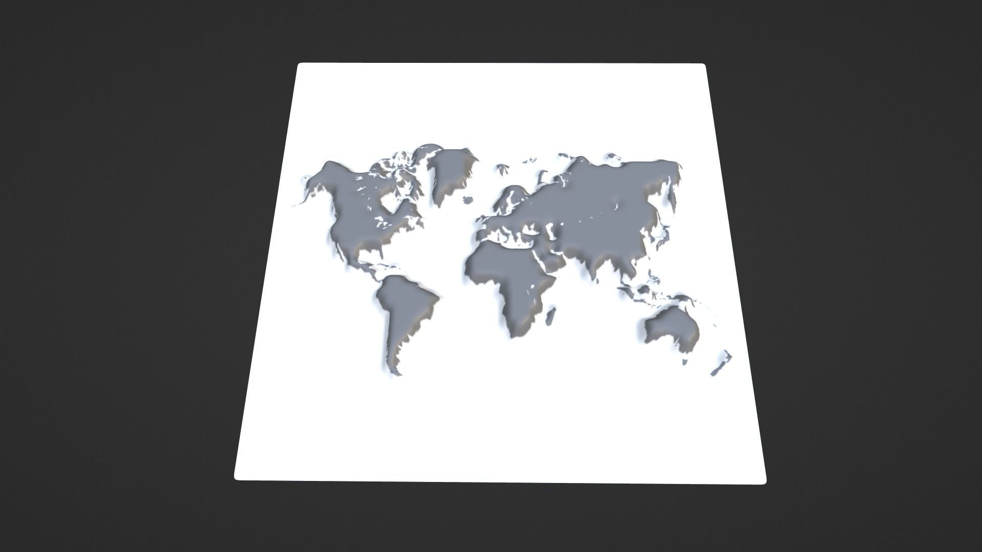 World Map Topography Low-poly 3D model_1