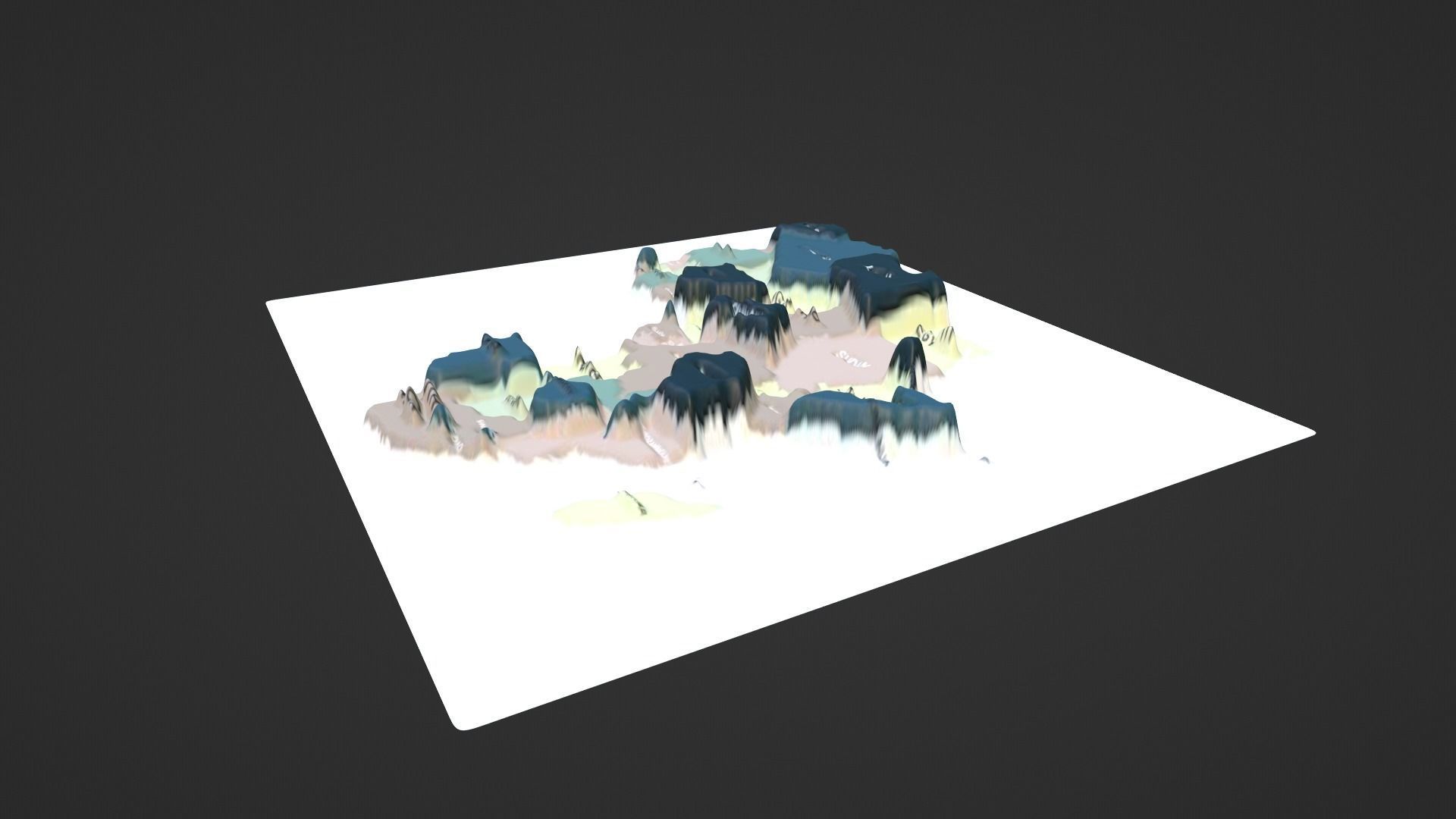 Africa Map Topography Low-poly 3D model_5
