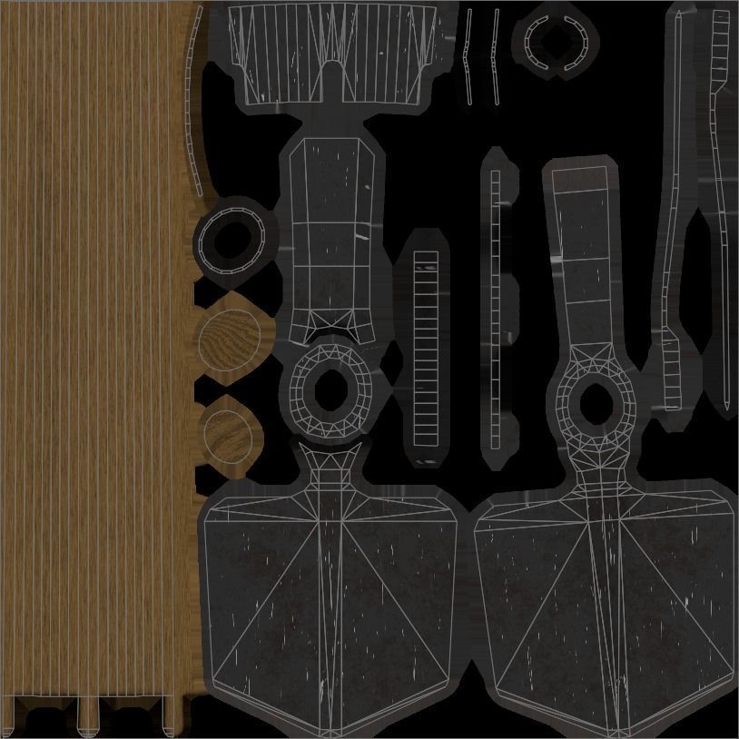 Implement Entrenching Pattern 1937 Low-poly 3D model Low-poly 3D model_10