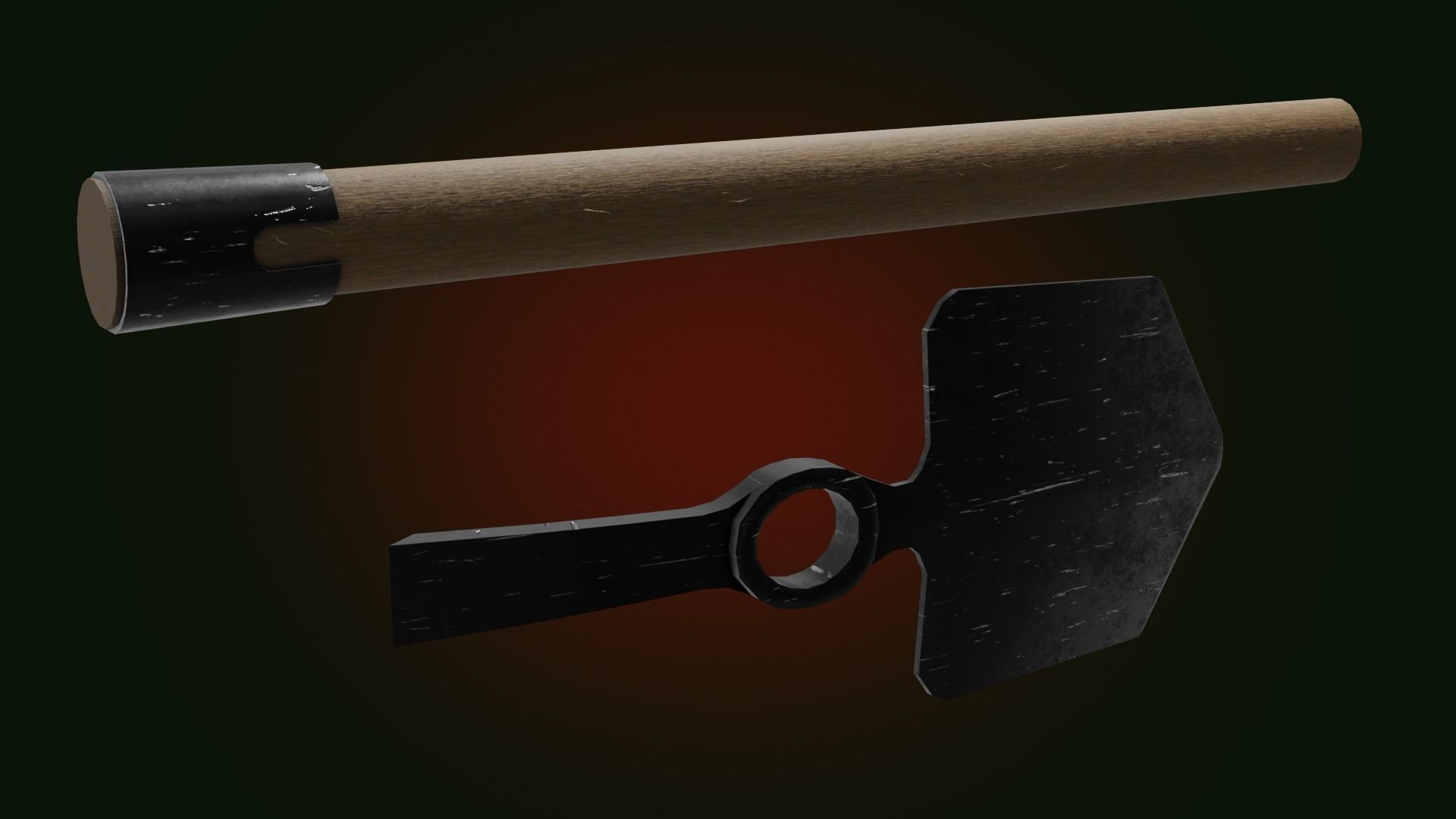 Implement Entrenching Pattern 1937 Low-poly 3D model Low-poly 3D model_7