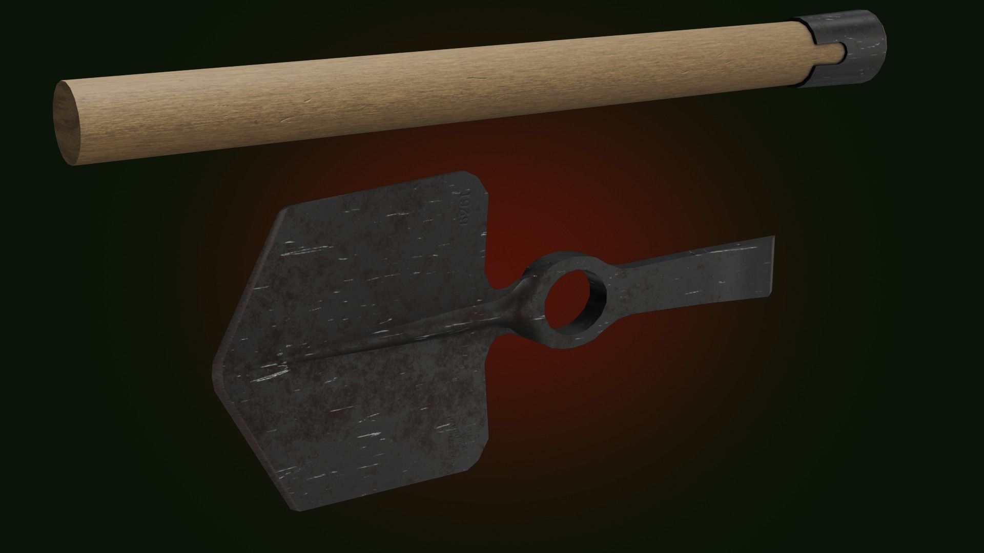 Implement Entrenching Pattern 1937 Low-poly 3D model Low-poly 3D model_2