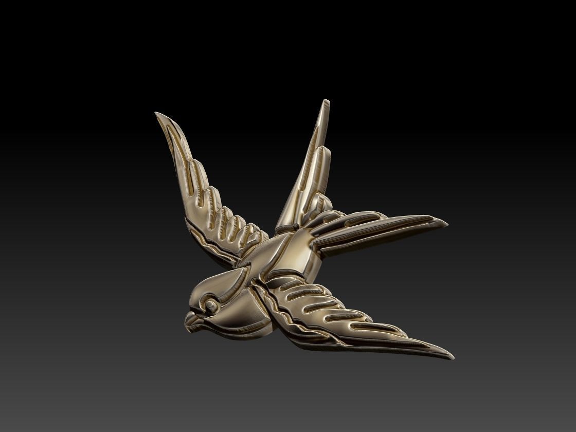 Tattoo Bird 3D print model_2