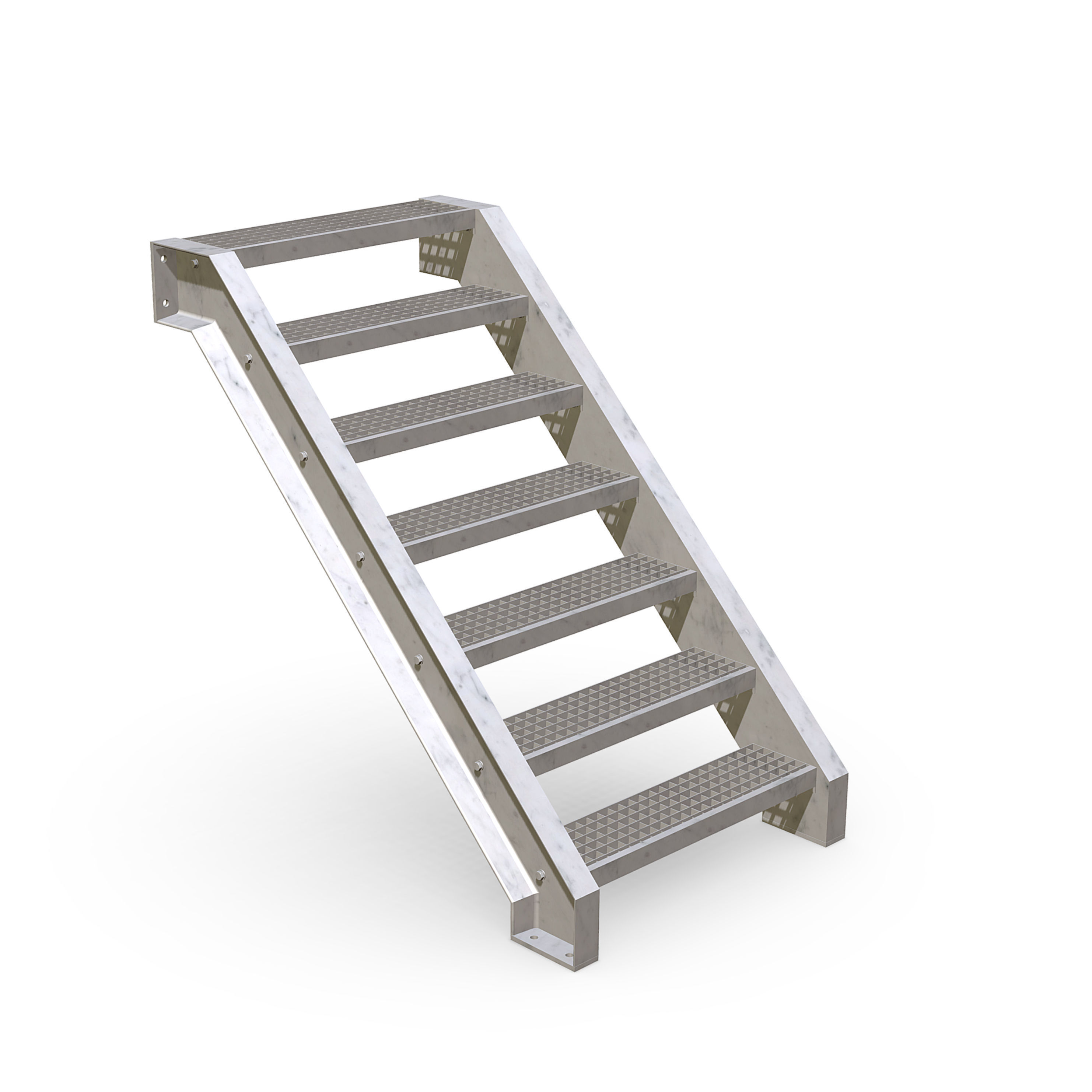 Grid stairs collection - without handrails - 46 versions 3D model_3