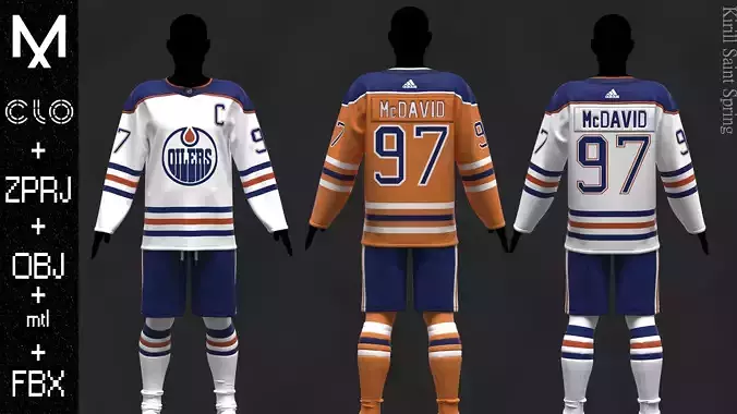Hockey Uniform Marvelous designer Clo3d OBJ mtl FBX ZPRJ