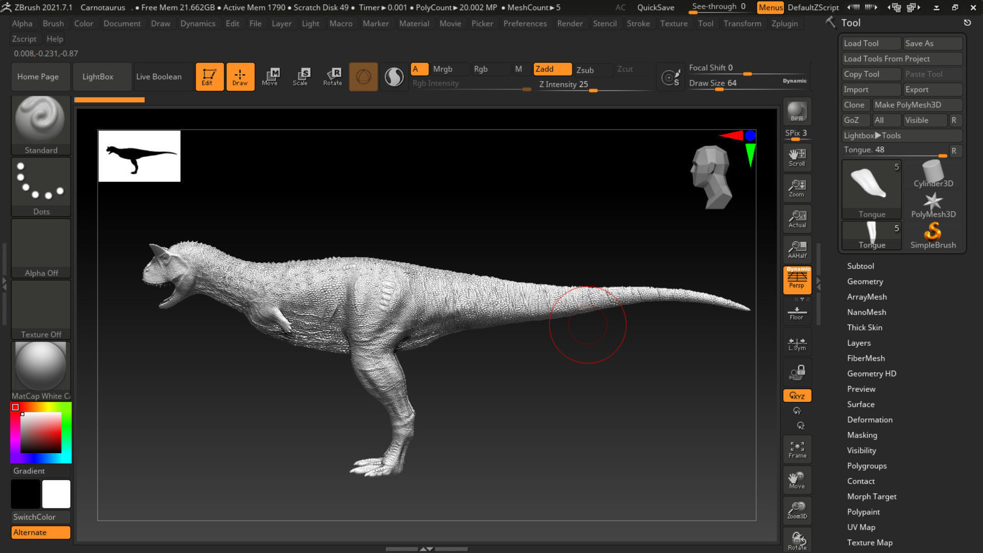 Monster Carnotaurus - Prehistoric Dinosaur Low-poly 3D model_19