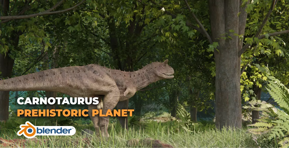 Monster Carnotaurus - Prehistoric Dinosaur Low-poly 3D model_0