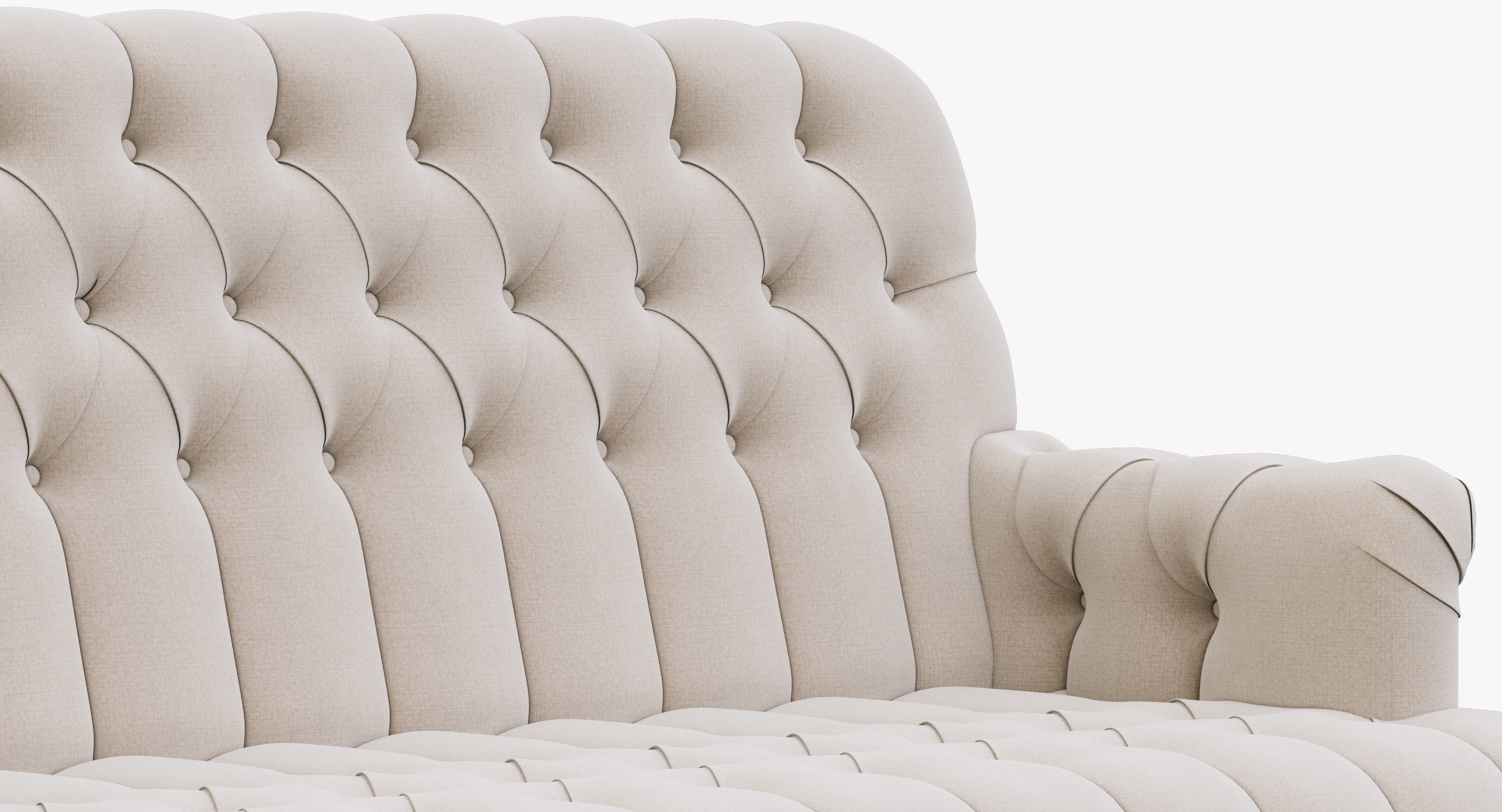 Restoration Hardware 1860 Napoleonic Tufted Upholstered Sofa 3D model_4