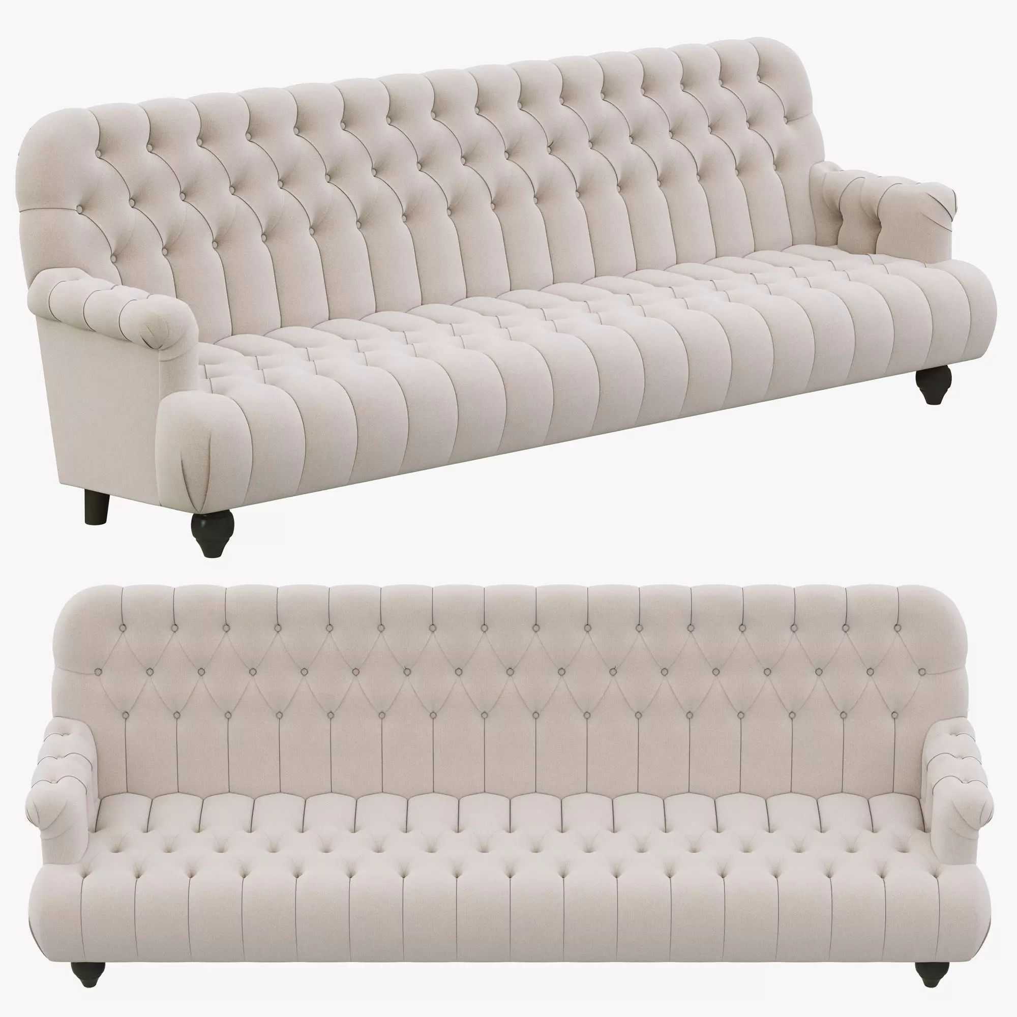 Restoration Hardware 1860 Napoleonic Tufted Upholstered Sofa 3D model_0