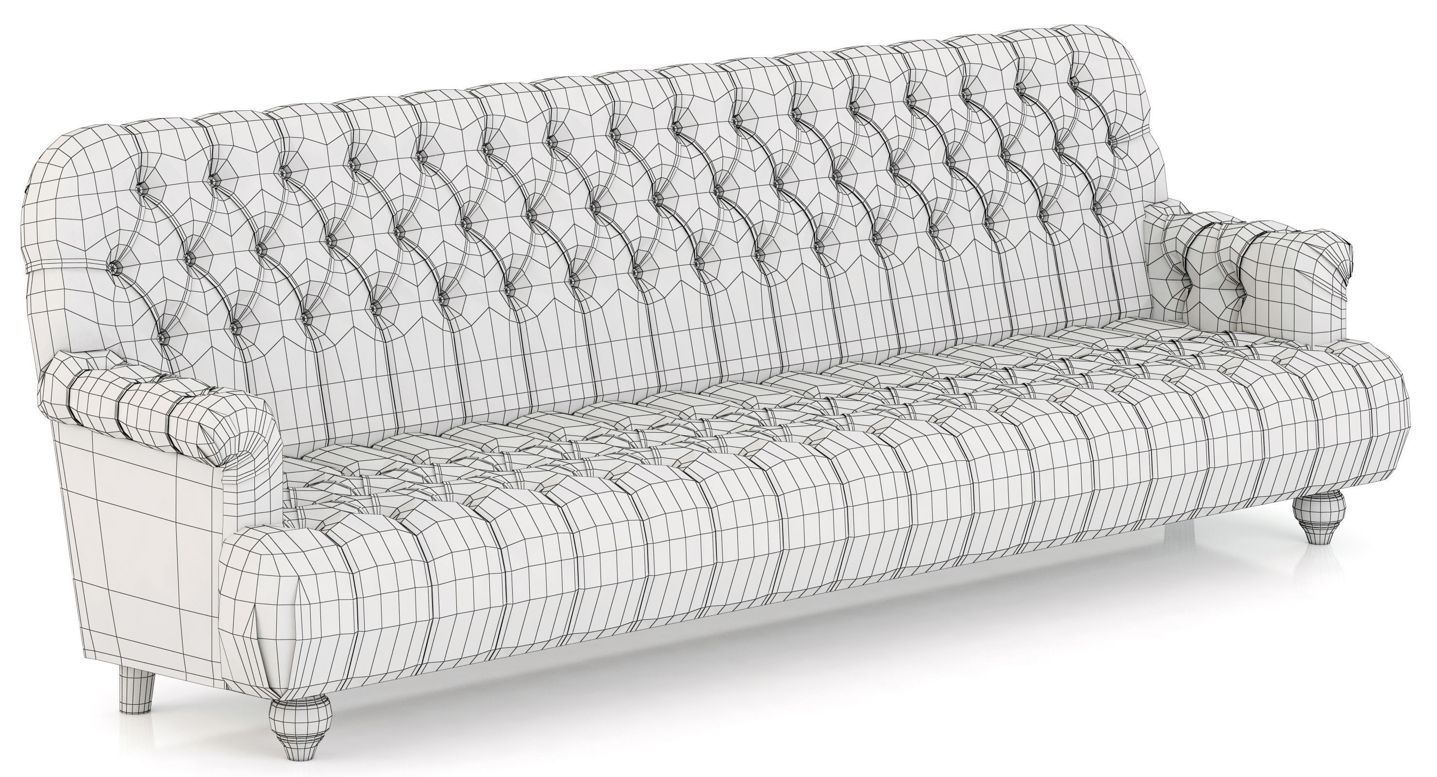 Restoration Hardware 1860 Napoleonic Tufted Upholstered Sofa 3D model_7