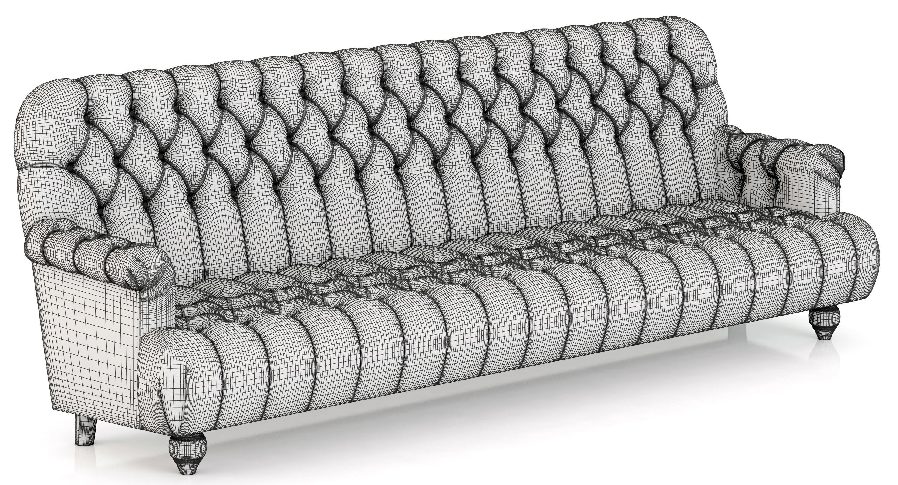 Restoration Hardware 1860 Napoleonic Tufted Upholstered Sofa 3D model_8