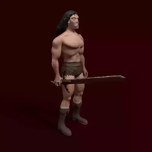 Warrior with a sword barbarian Viking for 3D printing