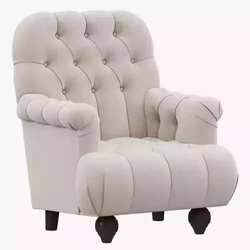 Restoration Hardware 1860 Napoleonic Tufted Upholstered Chair
