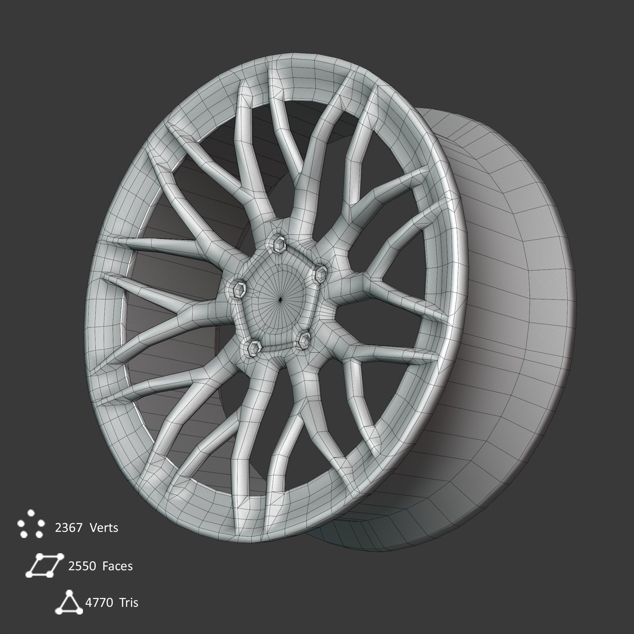 Sport Car Rim 7 Game-Ready 3D Model Low-poly 3D model_8