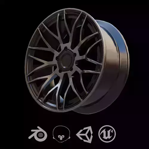 Sport Car Rim 7 Game-Ready 3D Model