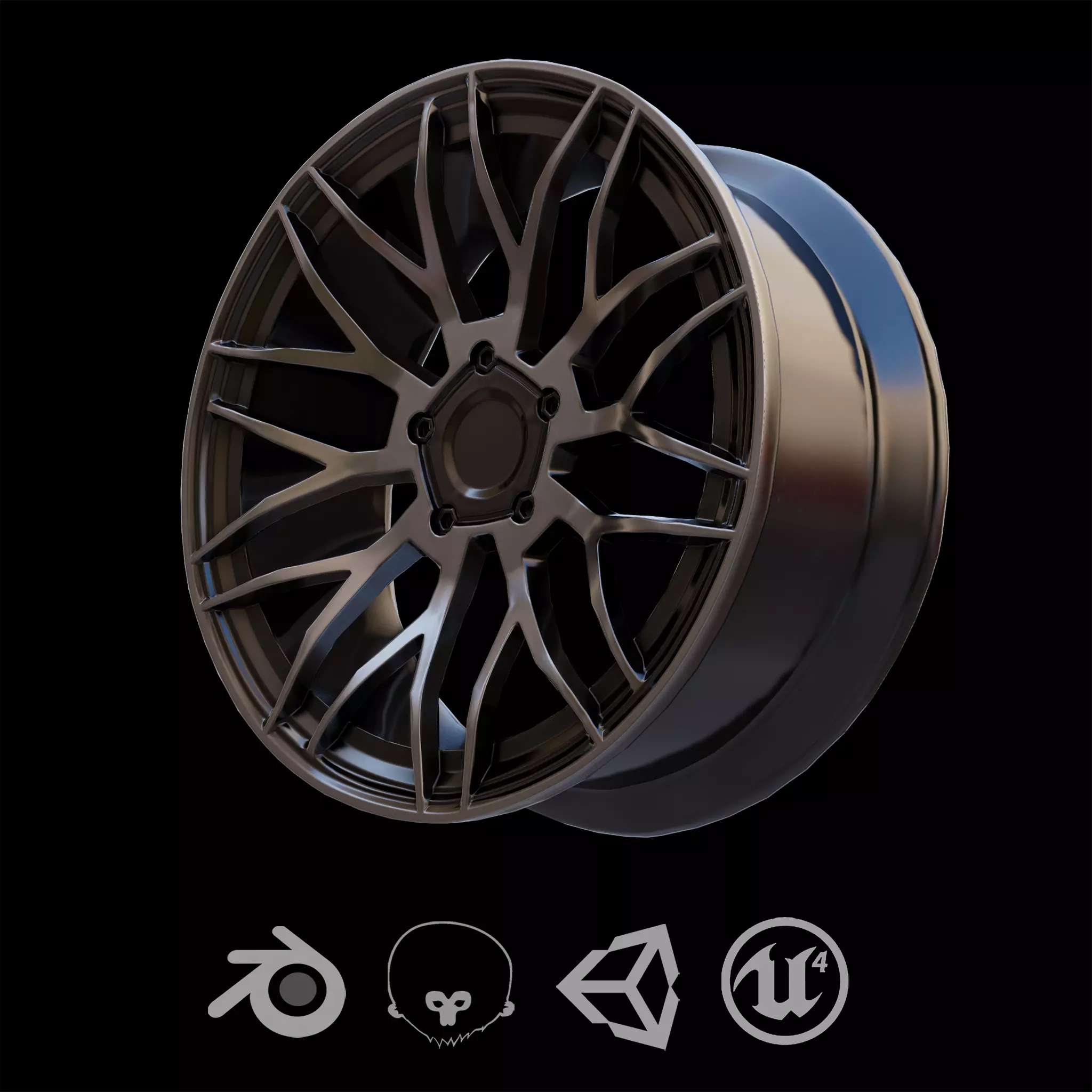 Sport Car Rim 7 Game-Ready 3D Model Low-poly 3D model_0