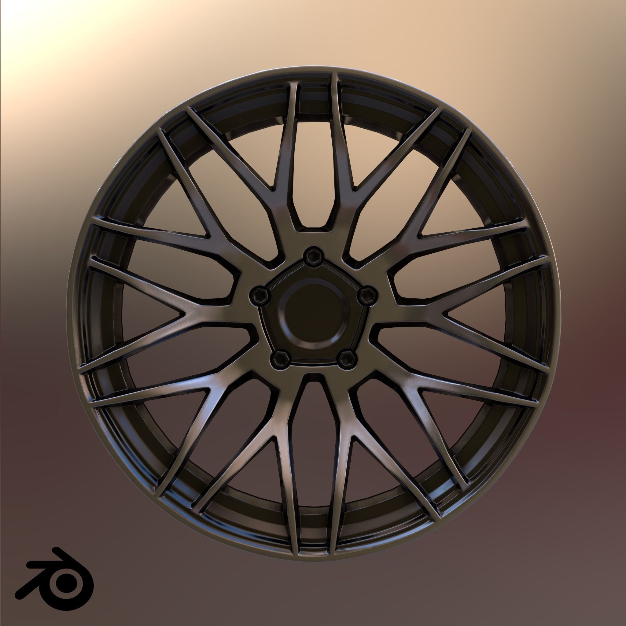 Sport Car Rim 7 Game-Ready 3D Model Low-poly 3D model_5