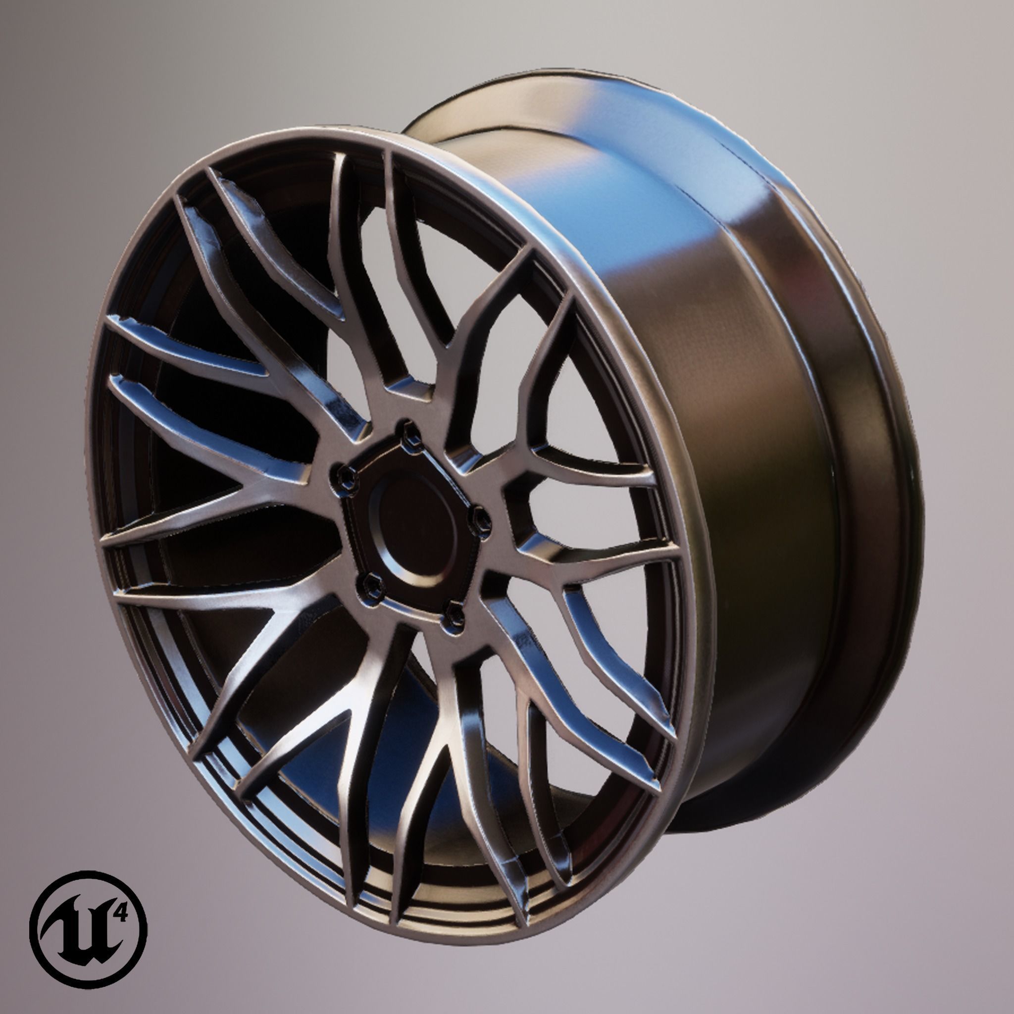 Sport Car Rim 7 Game-Ready 3D Model Low-poly 3D model_16