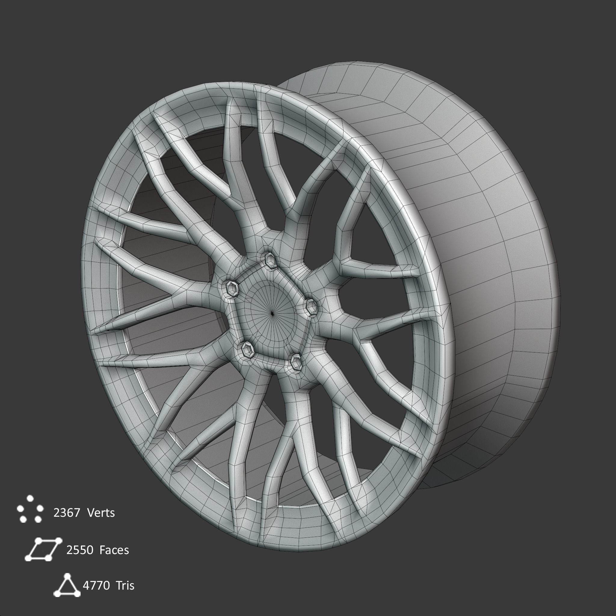 Sport Car Rim 7 Game-Ready 3D Model Low-poly 3D model_7