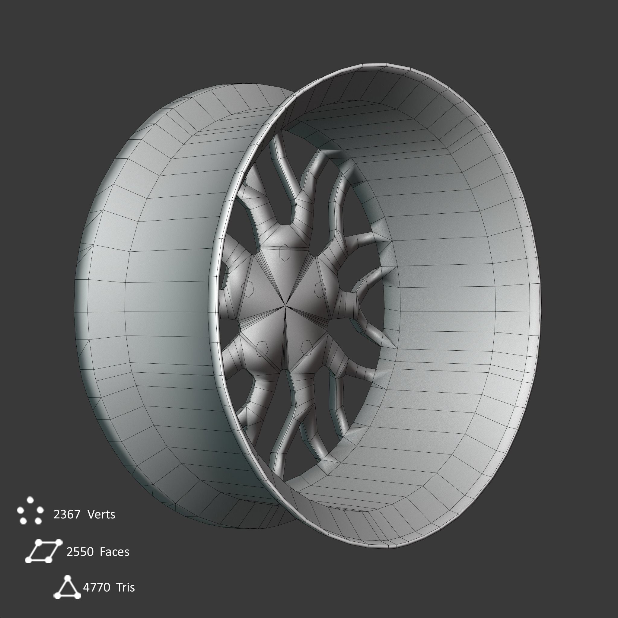 Sport Car Rim 7 Game-Ready 3D Model Low-poly 3D model_10