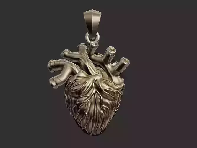 Realistic Heart Pendant 3D print model