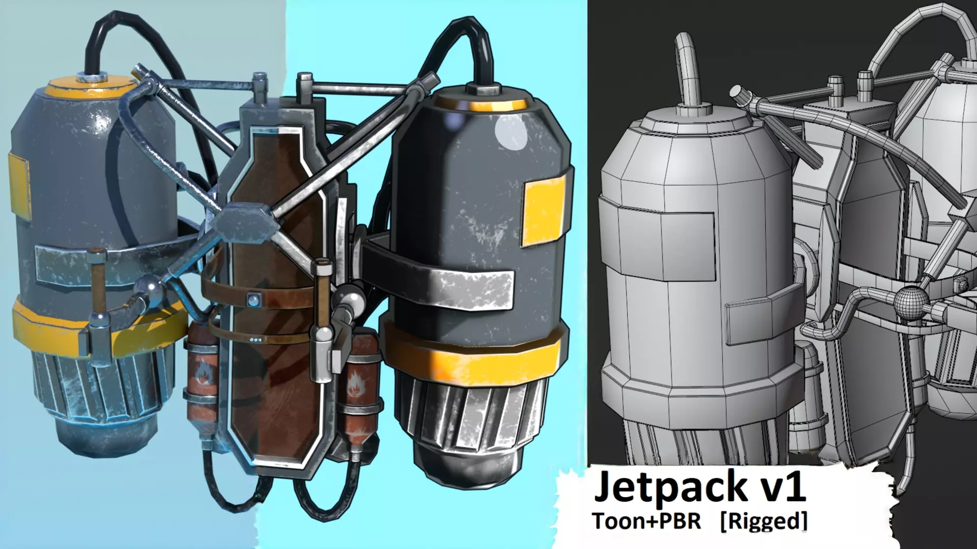 Jetpack v1 Low-poly 3D model