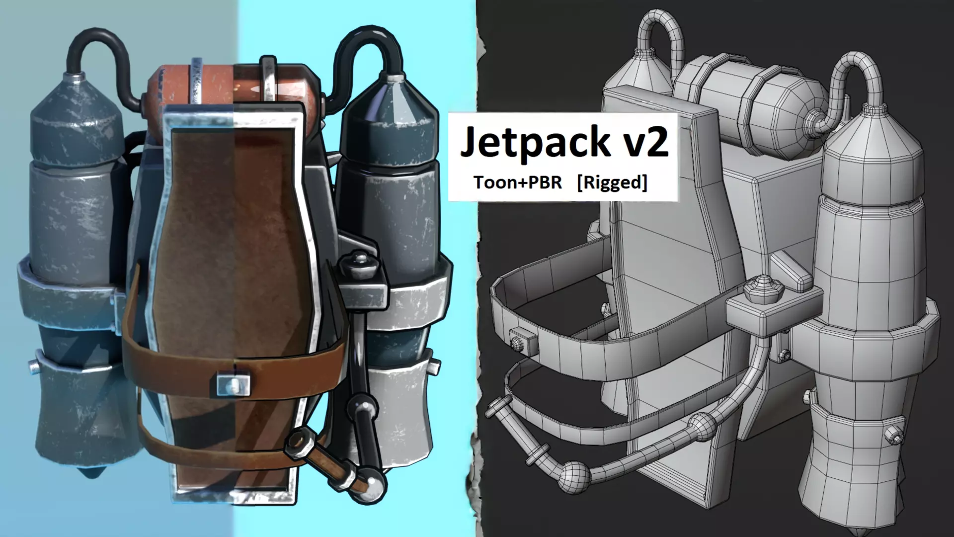 Jetpack v2 Low-poly 3D model