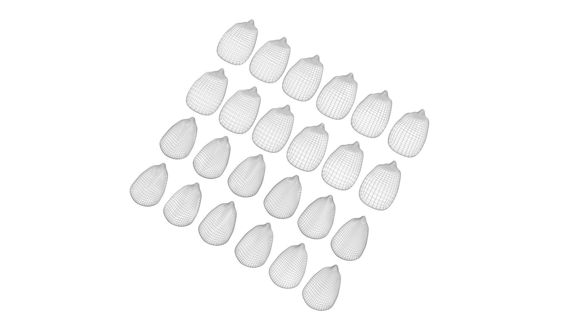 Colored Corn Kernels Set 3D model_16