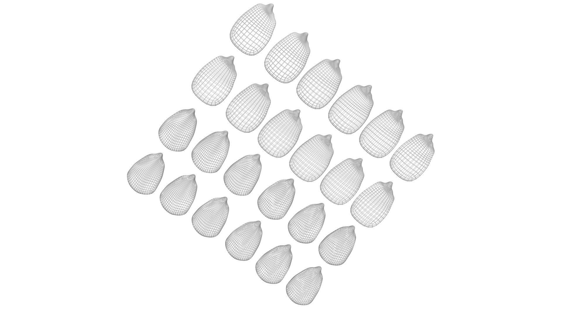 Colored Corn Kernels Set 3D model_17