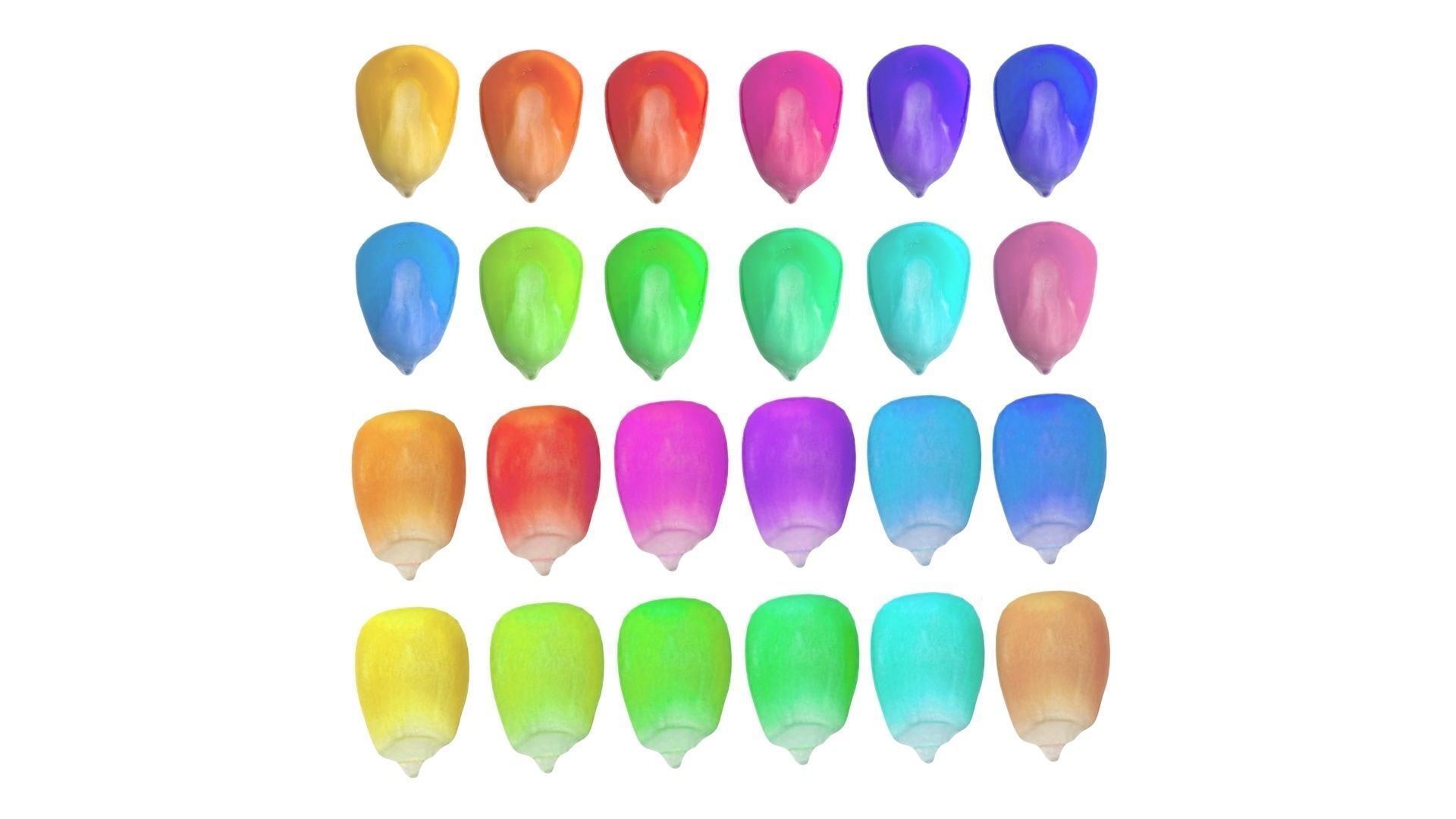 Colored Corn Kernels Set 3D model_12